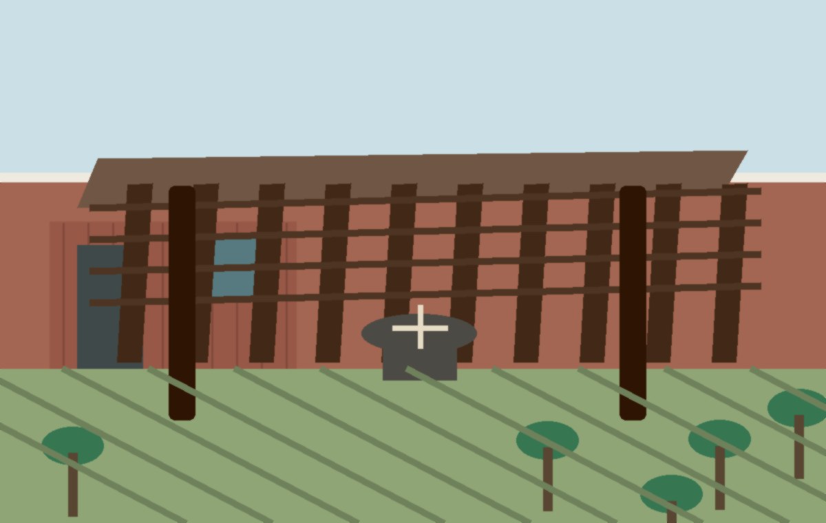Patio cover shading a McKinney brick home backyard